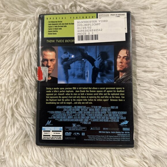 Replicant DVD tested working Blockbuster Video Rated R - Picture 2 of 5